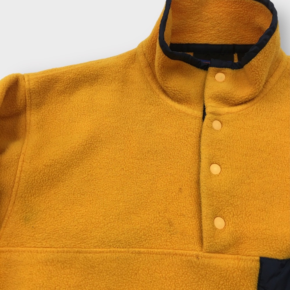 VINTAGE Patagonia Fleece Snap T Neck Pullover Jacket Yellow Men's Size S (SPOTS) - Picture 3 of 10